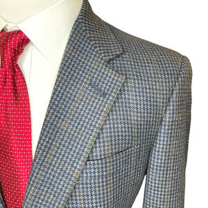 Burberry Vintage Size 40L Sport Coat Wool Herringbone Tweed 2-Button Suit Blazer